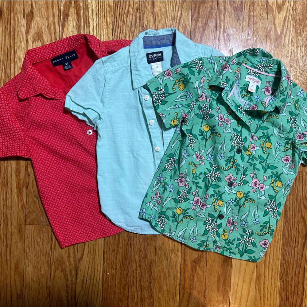 Set of three short sleeve button ups 3T
